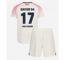 Bayer Leverkusen Eliesse Ben Seghir #17 Koszulka Wyjazdowa dzieci 2025-26 Krótki Rękaw (+ krótkie spodenki)